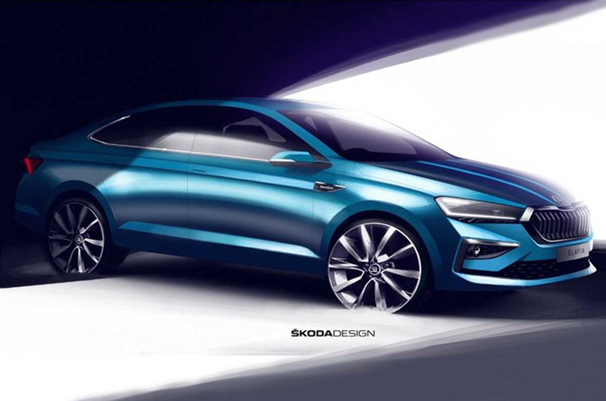 Skoda Slavia's interior previewed through design sketches - Image 2